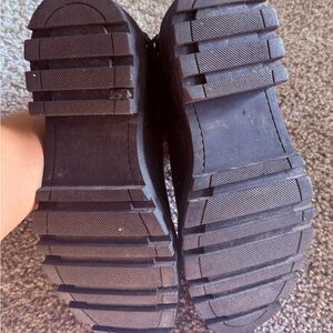 Chunky Black Platform Boots - Lug Sole